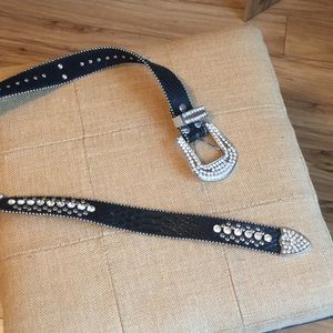 Leather belt skulls and sparkle